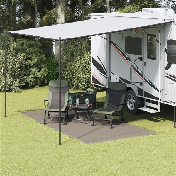 Grote foto vidaxl tentzeil lichtgrijs polyester 200 x 400 cm lichtgewicht caravans en kamperen tenten