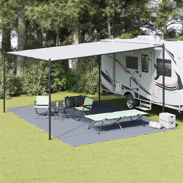 Grote foto vidaxl tentaccessoire blauw grijs polyethyleen 400 x 600 cm opvouwbaar caravans en kamperen tenten