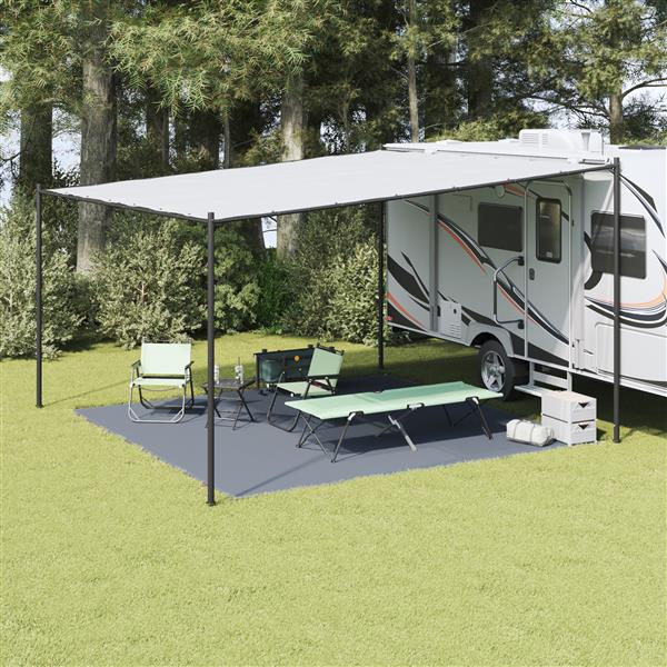 Grote foto vidaxl tent gadget blauw grijs polyester 400 x 400 cm waterdicht caravans en kamperen tenten