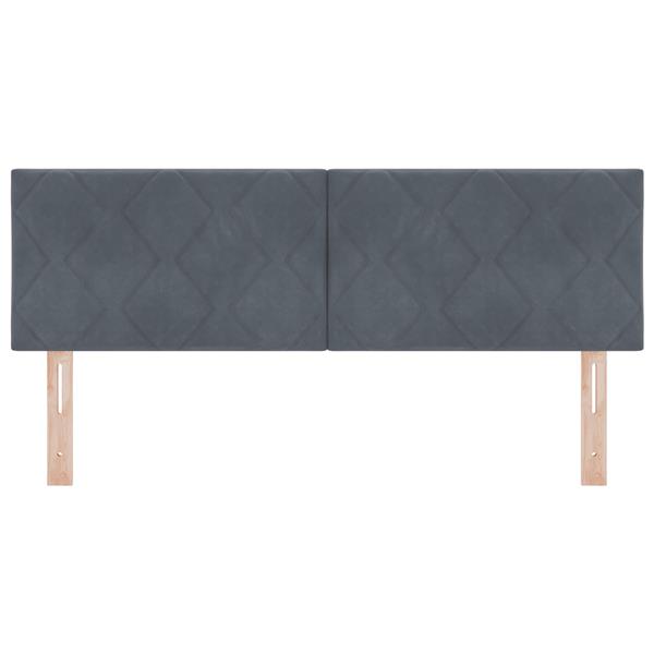 Grote foto vidaxl hoofdbord met ruitjes 140 cm fluweel donkergrijs antiek en kunst stoelen en banken
