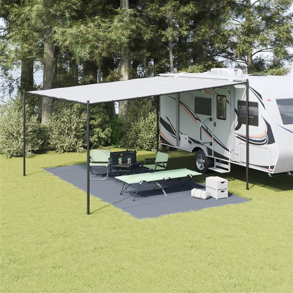 Grote foto vidaxl tentaccessoire blauw grijs polyester 300 x 600 cm waterafstotend caravans en kamperen tenten