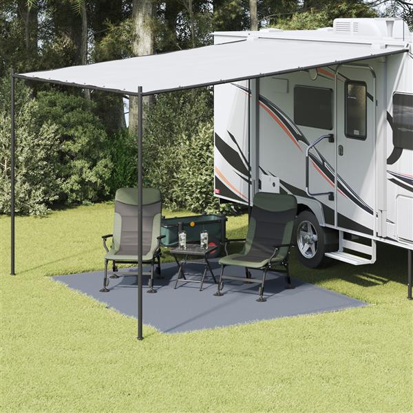 Grote foto vidaxl tent accessoire blauw grijs polyethyleen 250 x 300 cm opvouwbaar caravans en kamperen tenten