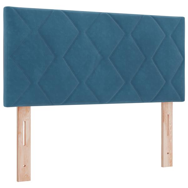 Grote foto vidaxl hoofdbord met ruitjes 100 cm fluweel donkerblauw antiek en kunst stoelen en banken