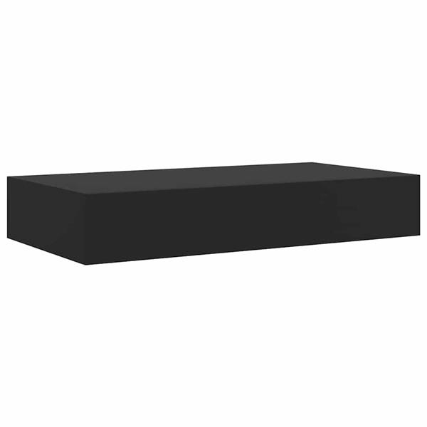 Grote foto vidaxl wandschap met lade zwevend 48x25x8 cm zwart huis en inrichting woningdecoratie