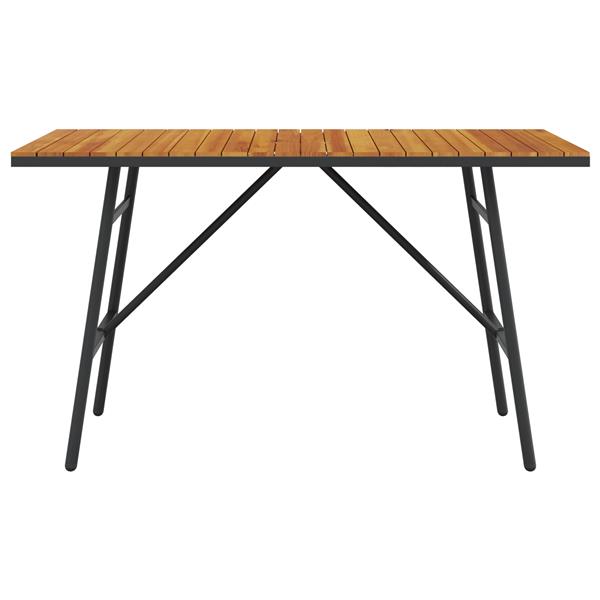 Grote foto vidaxl eettafel zwart 110x55x62 cm van massief acaciahout tuin en terras tuinmeubelen