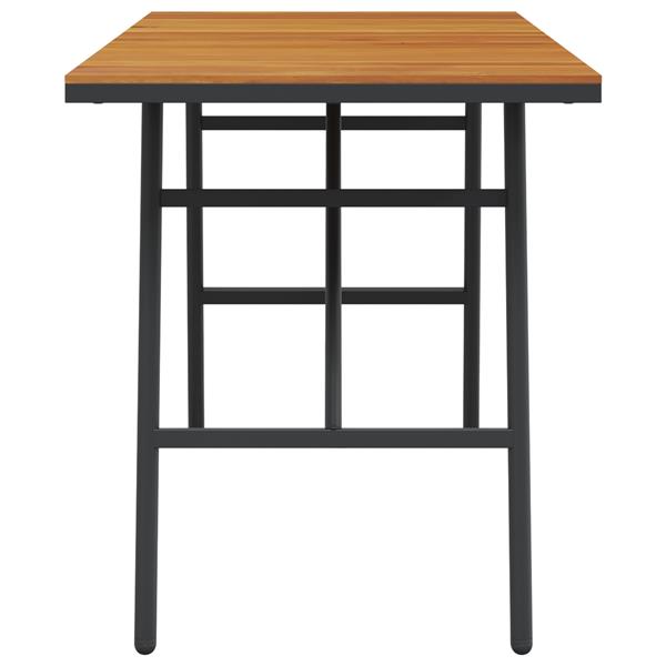 Grote foto vidaxl eettafel zwart 110x55x62 cm van massief acaciahout tuin en terras tuinmeubelen