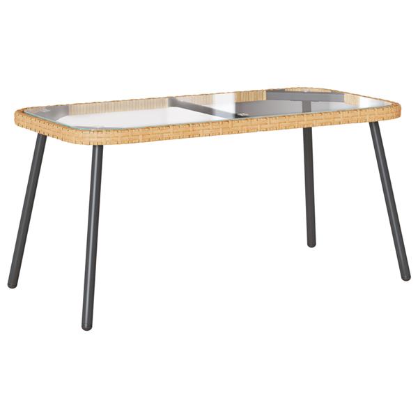 Grote foto vidaxl salontafel 90x45x42 cm poly rattan naturel tuin en terras tuinmeubelen