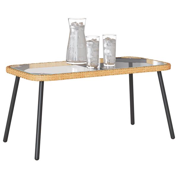 Grote foto vidaxl salontafel 90x45x42 cm poly rattan naturel tuin en terras tuinmeubelen