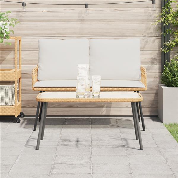 Grote foto vidaxl salontafel 90x45x42 cm poly rattan naturel tuin en terras tuinmeubelen