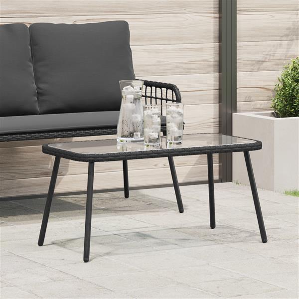 Grote foto vidaxl salontafel 90x45x42 cm poly rattan zwart tuin en terras tuinmeubelen