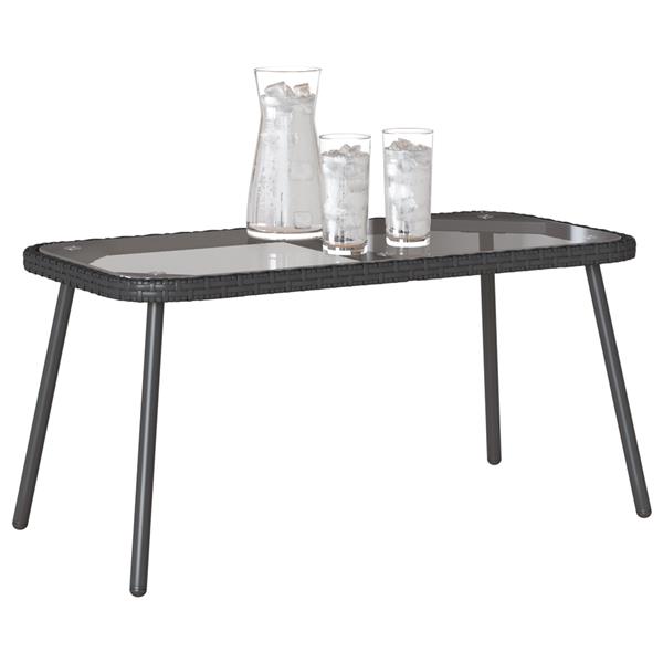 Grote foto vidaxl salontafel 90x45x42 cm poly rattan zwart tuin en terras tuinmeubelen