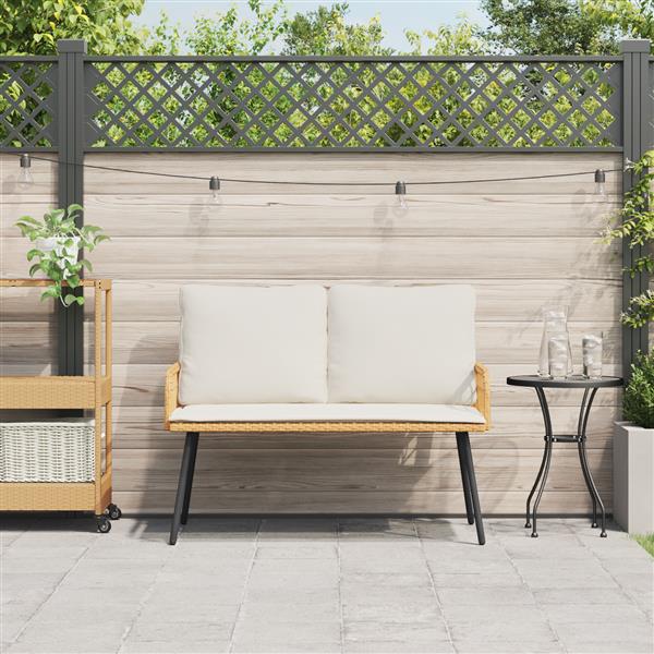 Grote foto vidaxl tuinbank 114x64x78 cm poly rattan naturel tuin en terras tuinmeubelen