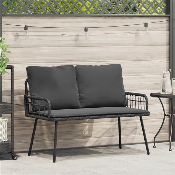 Grote foto vidaxl tuinbank 114x64x78 cm poly rattan donkergrijs tuin en terras tuinmeubelen