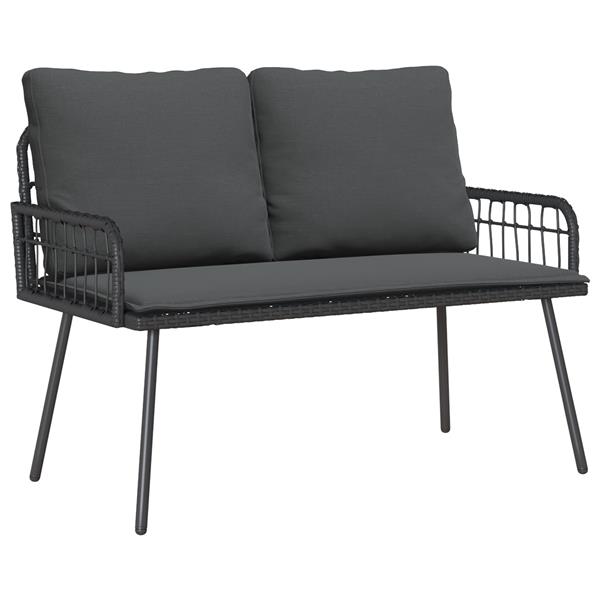 Grote foto vidaxl tuinbank 114x64x78 cm poly rattan donkergrijs tuin en terras tuinmeubelen