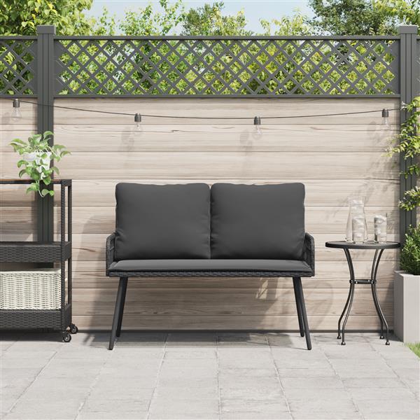 Grote foto vidaxl tuinbank 114x64x78 cm poly rattan donkergrijs tuin en terras tuinmeubelen