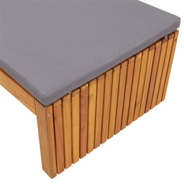 Grote foto vidaxl ligbed met kussen 200x55x30 cm massief acaciahout tuin en terras tuinmeubelen