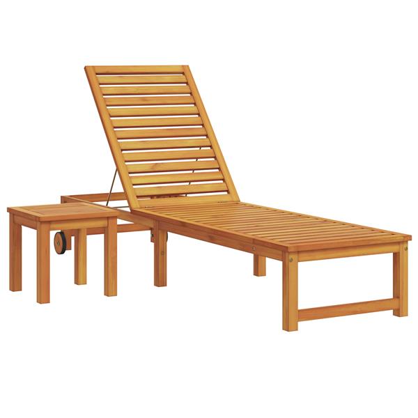 Grote foto vidaxl ligbed met tafel van massief acaciahout tuin en terras tuinmeubelen