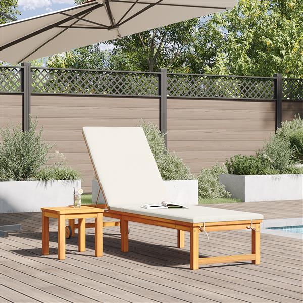 Grote foto vidaxl ligbed met tafel van massief acaciahout tuin en terras tuinmeubelen
