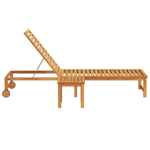 Grote foto vidaxl ligbed met tafel van massief acaciahout tuin en terras tuinmeubelen