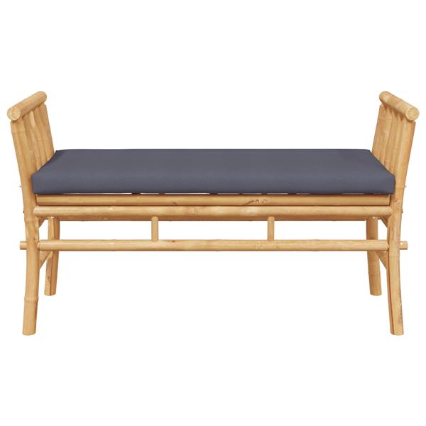 Grote foto vidaxl tuinbank met kussen 110 cm bamboe tuin en terras tuinmeubelen