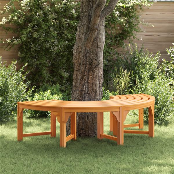 Grote foto vidaxl tuinbank boomstam halfrond 160 cm massief eucalyptushout tuin en terras tuinmeubelen