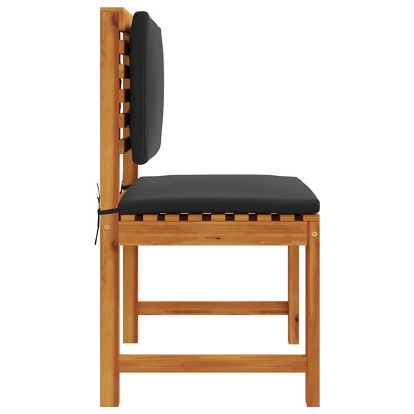 Grote foto vidaxl tuinstoelen 2 st zonder armleuningen met kussens acaciahout tuin en terras tuinmeubelen