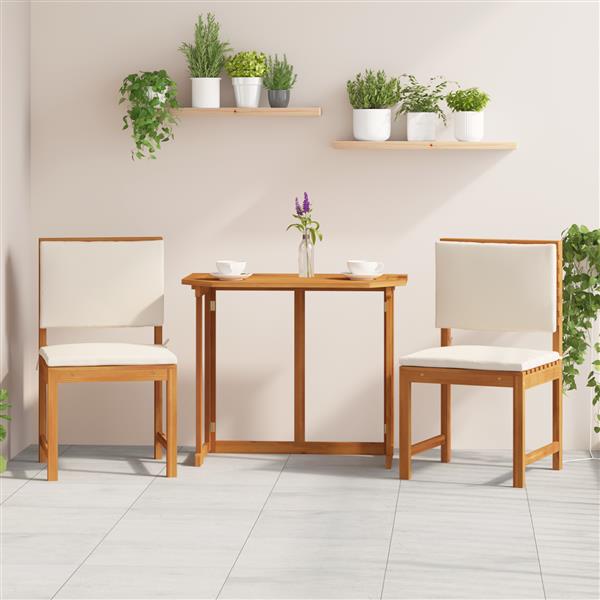Grote foto vidaxl tuinstoelen 2 st zonder armleuningen met kussens acaciahout tuin en terras tuinmeubelen