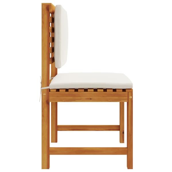 Grote foto vidaxl tuinstoelen 2 st zonder armleuningen met kussens acaciahout tuin en terras tuinmeubelen