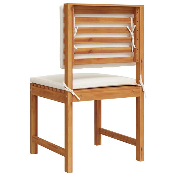 Grote foto vidaxl tuinstoelen 2 st zonder armleuningen met kussens acaciahout tuin en terras tuinmeubelen