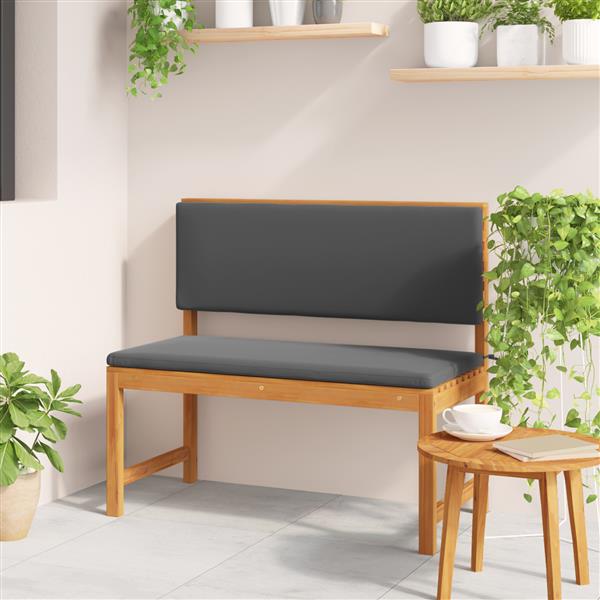 Grote foto vidaxl tuinbank met kussens 100x50x91 cm massief acaciahout tuin en terras tuinmeubelen