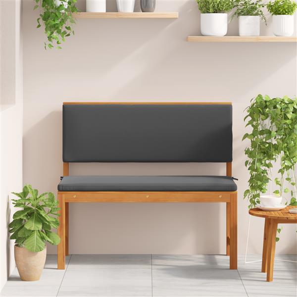 Grote foto vidaxl tuinbank met kussens 100x50x91 cm massief acaciahout tuin en terras tuinmeubelen
