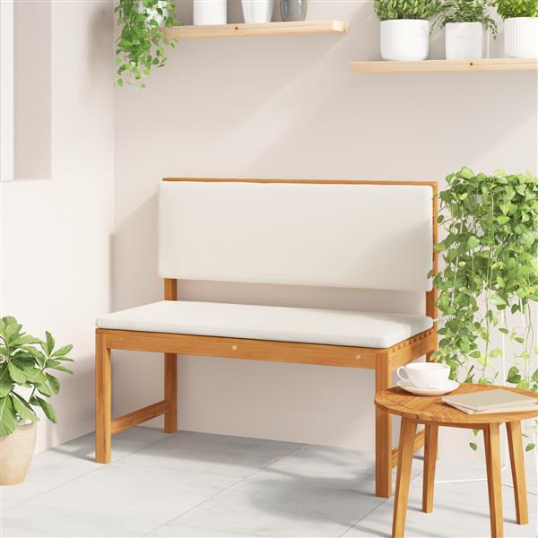 Grote foto vidaxl tuinbank met kussens 100x50x91 cm massief acaciahout tuin en terras tuinmeubelen