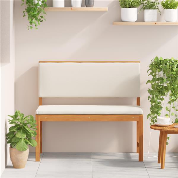 Grote foto vidaxl tuinbank met kussens 100x50x91 cm massief acaciahout tuin en terras tuinmeubelen