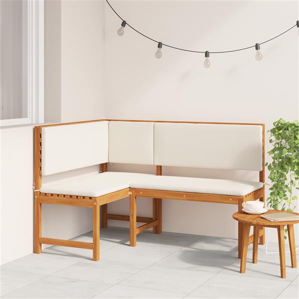 Grote foto vidaxl tuinhoekbank met kussens 140x100x91 cm massief acaciahout tuin en terras tuinmeubelen