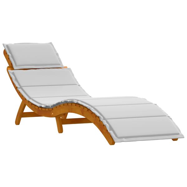 Grote foto vidaxl ligstoelen 2 st met kussens massief acaciahout lichtgrijs tuin en terras tuinmeubelen