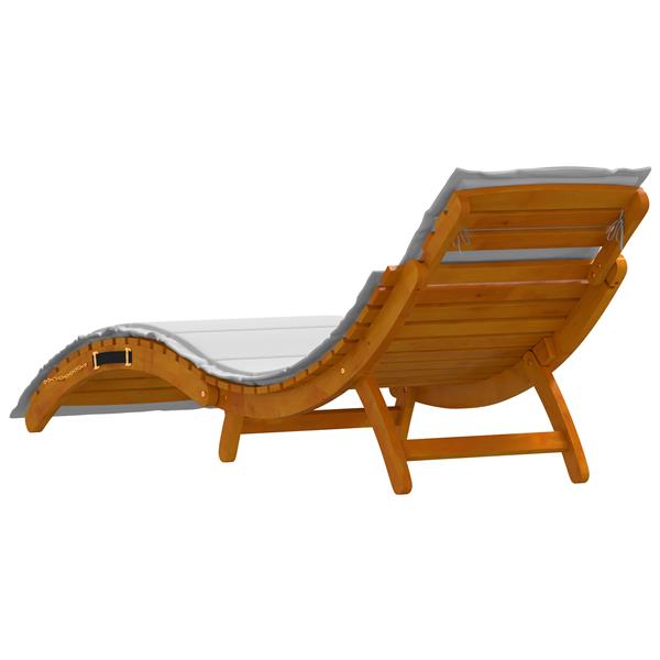 Grote foto vidaxl ligstoelen 2 st met kussens massief acaciahout lichtgrijs tuin en terras tuinmeubelen