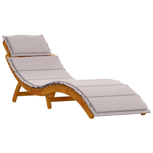 Grote foto vidaxl ligstoelen 2 st met kussens massief acaciahout taupe tuin en terras tuinmeubelen