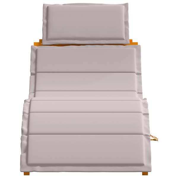 Grote foto vidaxl ligstoelen 2 st met kussens massief acaciahout taupe tuin en terras tuinmeubelen