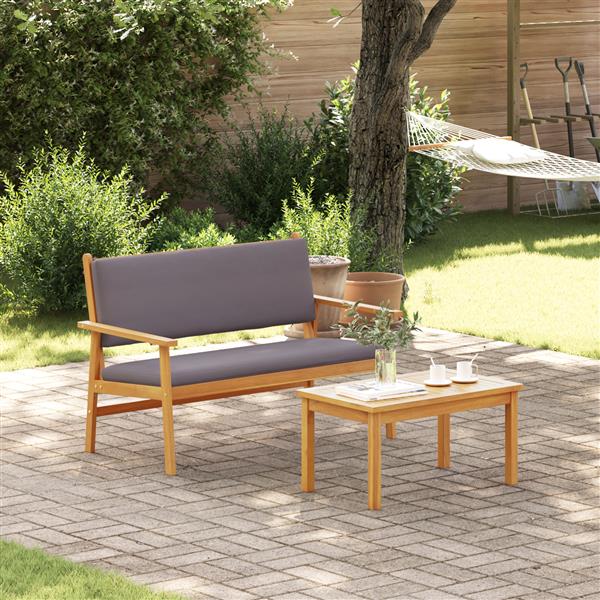 Grote foto vidaxl tuinbank met kussens massief acaciahout tuin en terras tuinmeubelen