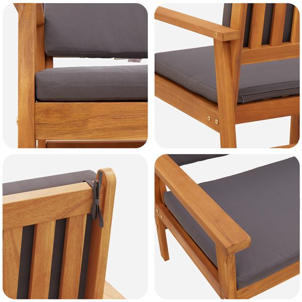 Grote foto vidaxl tuinstoelen 2 st met kussens massief acaciahout tuin en terras tuinmeubelen