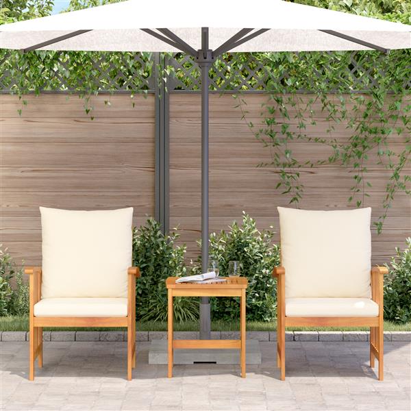 Grote foto vidaxl 3 delige loungeset met kussens massief acaciahout tuin en terras tuinmeubelen