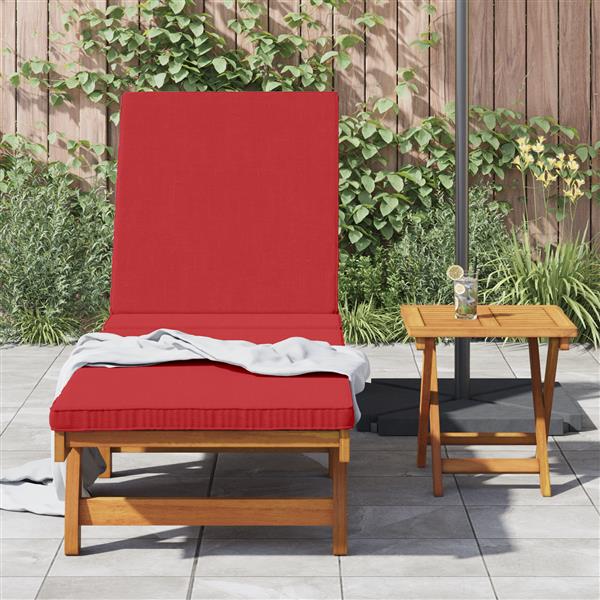 Grote foto vidaxl ligbed met wielen en kussen massief hout rood tuin en terras tuinmeubelen