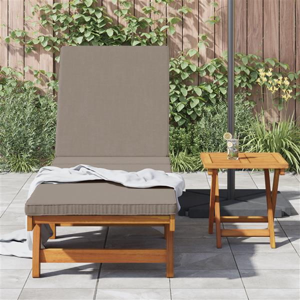Grote foto vidaxl ligbed met wielen en kussen massief hout taupe tuin en terras tuinmeubelen