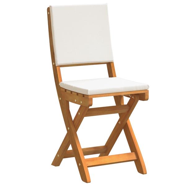 Grote foto vidaxl 3 delige vouw bistro set met kussens van massief acaciahout tuin en terras tuinmeubelen