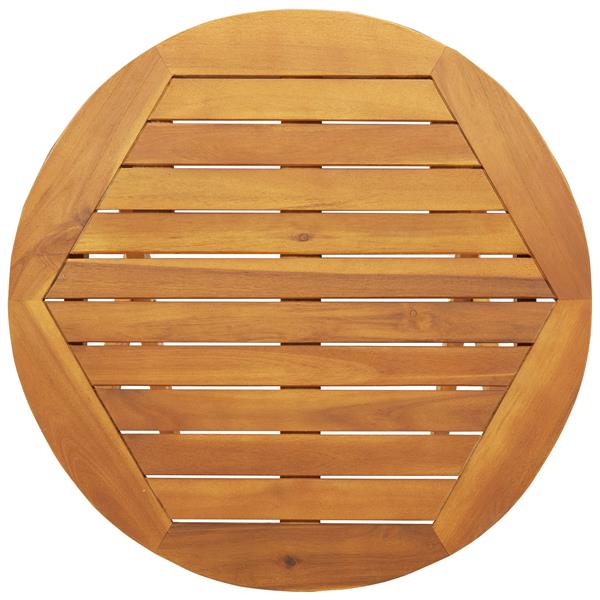 Grote foto vidaxl 3 delige opvouwbare bistro set met kussens massief hout acacia tuin en terras tuinmeubelen