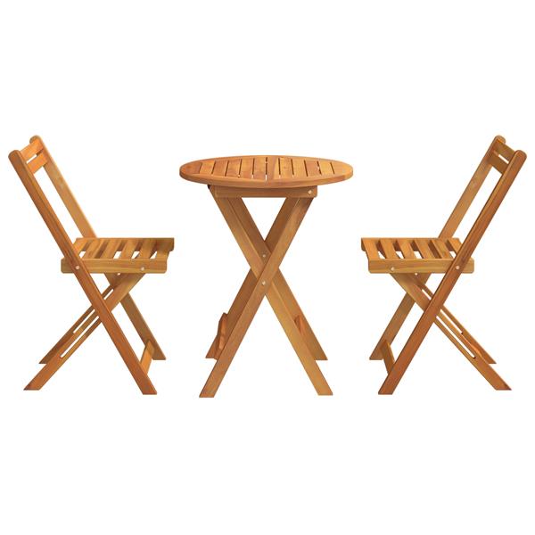 Grote foto vidaxl 3 delige opvouwbare bistro set massief hout acacia tuin en terras tuinmeubelen
