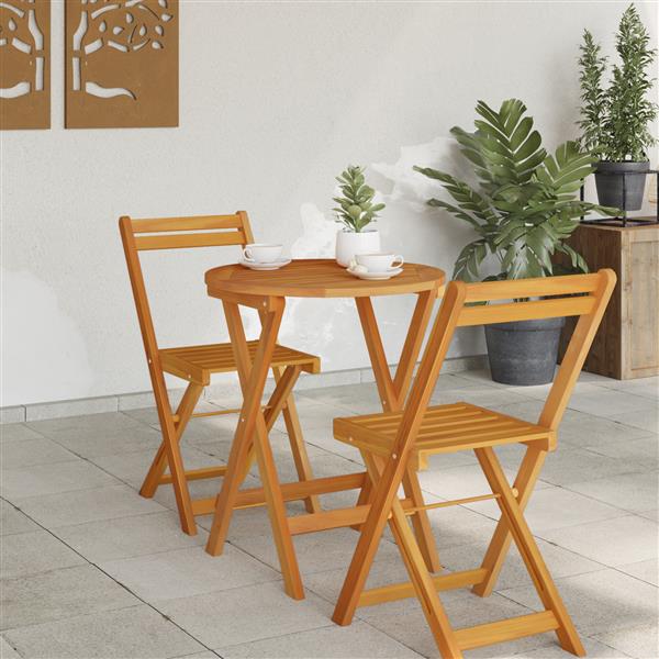 Grote foto vidaxl vouwbare tuin tafel rond 60x72 cm massief acaciahout tuin en terras tuinmeubelen