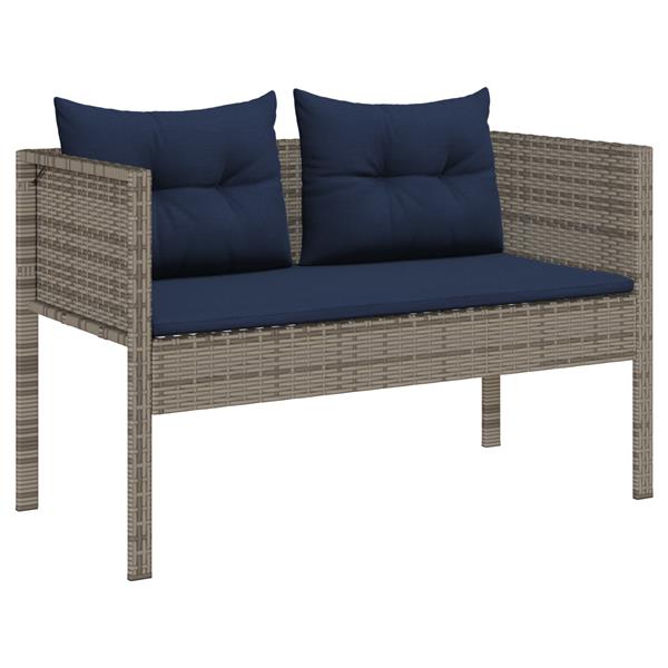 Grote foto vidaxl 6 delige tuinset met kussens grijs poly rattan tuin en terras tuinmeubelen