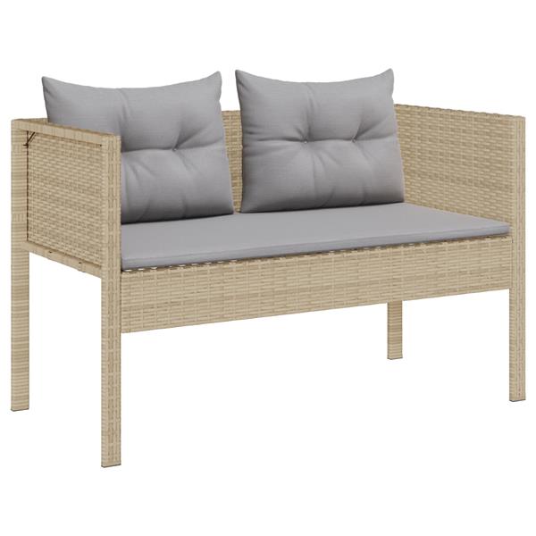 Grote foto vidaxl 6 delige tuinset met kussens in beige poly rattan tuin en terras tuinmeubelen