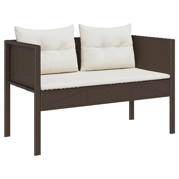 Grote foto vidaxl 6 delige tuinset met kussens bruin poly rattan tuin en terras tuinmeubelen
